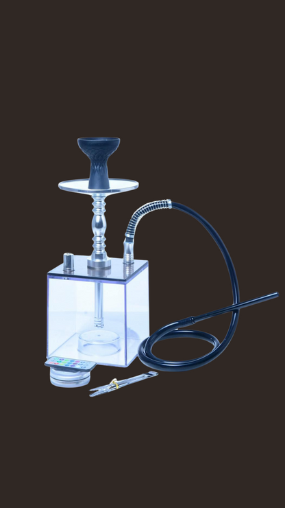 AstroSmokes Bear V4 – Chrome Bunny Hookah with Premium Cube Base