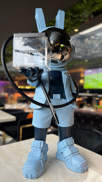 AstroSmokes Bear V4 – Chrome Bunny Hookah with Premium Cube Base